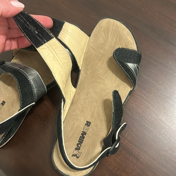 Romika Black & Silver Leather Comfort Walking Strappy Sandals EU Size 38 - Picture 12 of 16